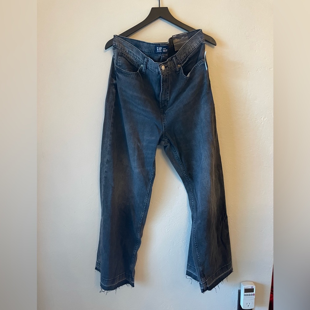 High Rise Wide Leg GAP 16/33R Black denim